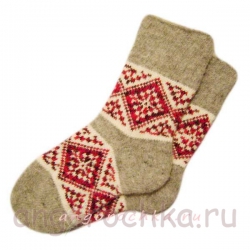 Теплые вязаные носки с орнаментом