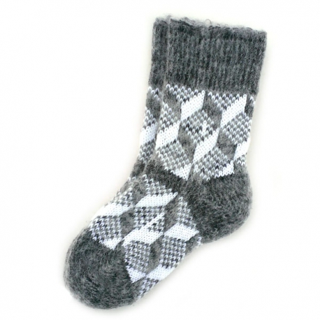 Теплые детские шерстяные носки с ромбовидным орнаментом