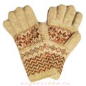Теплые шерстяные перчатки с орнаментом