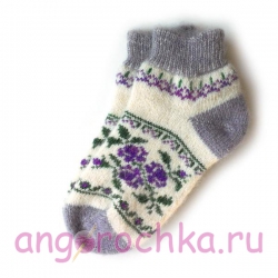 Короткие шерстяные носки с цветочным орнаментом