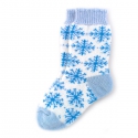 Женские шерстяные носки с синими снежинками