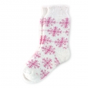 Женские шерстяные носки с розовыми снежинками