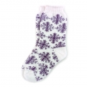Женские шерстяные носки с бордовыми снежинками