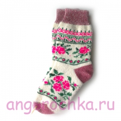 Женские шерстяные носки с цветочным орнаментом