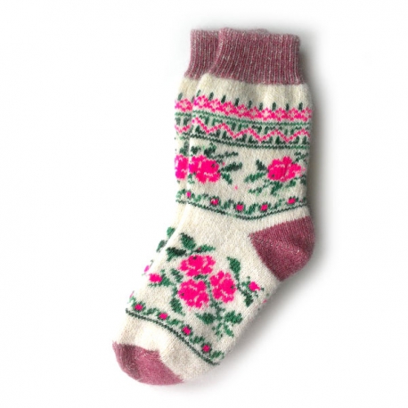 Женские шерстяные носки с цветочным орнаментом