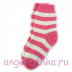 Женские шерстяные носки в розовую полоску