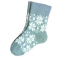 Женские шерстяные носки светло - голубые со снежинками
