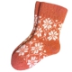 Женские шерстяные носки терракотовые со снежинками