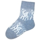Женские шерстяные носки голубые со снежинками