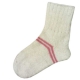 Женские шерстяные носки белые с розовыми полосками