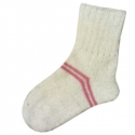 Женские шерстяные носки белые с розовыми полосами