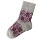 Женские шерстяные носки серого цвета с цветочным узором
