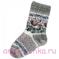 Женские вязаные носки с узором "снежинки"