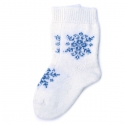 Шерстяные вязаные носки со снежинкой