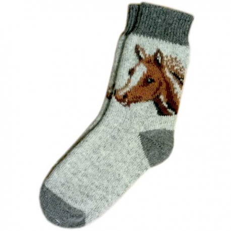 Мужские вязаные шерстяные носки с лошадью