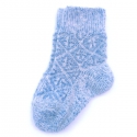 Детские шерстяные носки с синим орнаментом