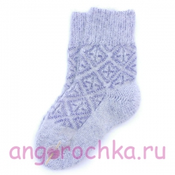 Детские шерстяные носки с фиолетовым орнаментом