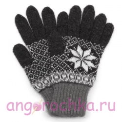 Мужские вязаные перчатки с зимним орнаментом
