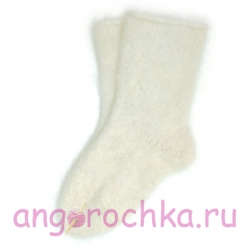 Белые мужские пуховые шерстяные носки