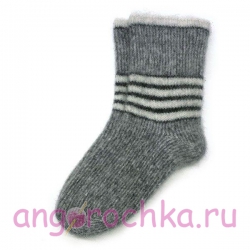 Мужские теплые шерстяные носки с полосками