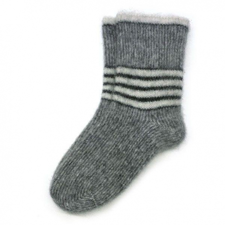 Мужские теплые шерстяные носки с полосками