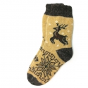 Вязаные шерстяные носки с оленем и снежинкой