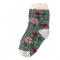 Серые шерстяные носки с ярким цветочным рисунком