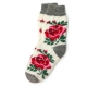 Белые шерстяные носки с рисунком розы