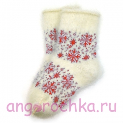 Женские пуховые носки со снежинками