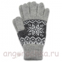Двухцветный шерстяные перчатки со снежинкой