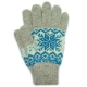 Двухцветные шерстяные перчатки со снежинкой