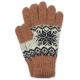 Терракотовые теплые шерстяные перчатки со снежинкой