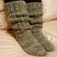Серые женские шерстяные носки-полугольфы