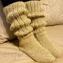 Бежевые женские шерстяные носки-полугольфы