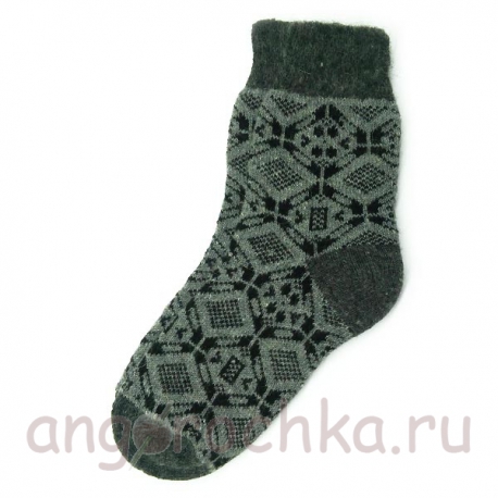 Мужские шерстяные носки с черным орнаментом