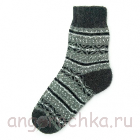 Мужские шерстяные носки с черно-белым орнаментом
