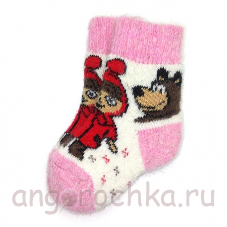 Детские шерстяные носки с Машей и Медведем 