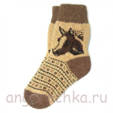 Женские шерстяные носки с лошадью