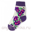 Женские шерстяные носки с фиолетовыми цветами