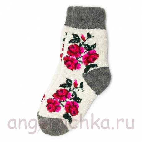Женские шерстяные носки с яркими цветами