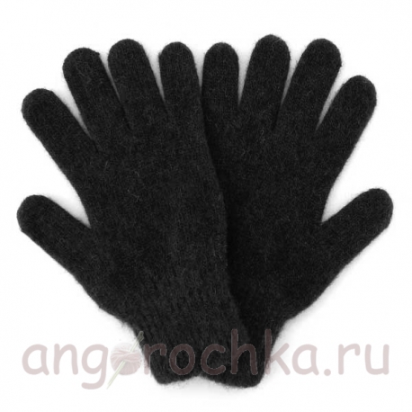 Черные вязаные шерстяные перчатки