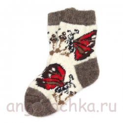 Детские шерстяные носки с бабочками