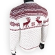Белый шерстяной свитер с оленями