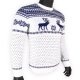 Шерстяной свитер с оленями с темно-синим рисунком