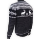Черный шерстяной свитер с белым рисунком