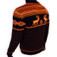 Шерстяной свитер с оранжевым рисунком - оленями