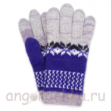 Цветные шерстяные перчатки со снежинками
