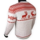 Шерстяной свитер с красным скандинавским рисунком