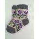 Детские шерстяные носочки с лиловыми цветочками