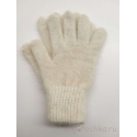 Белые женские пуховые перчатки